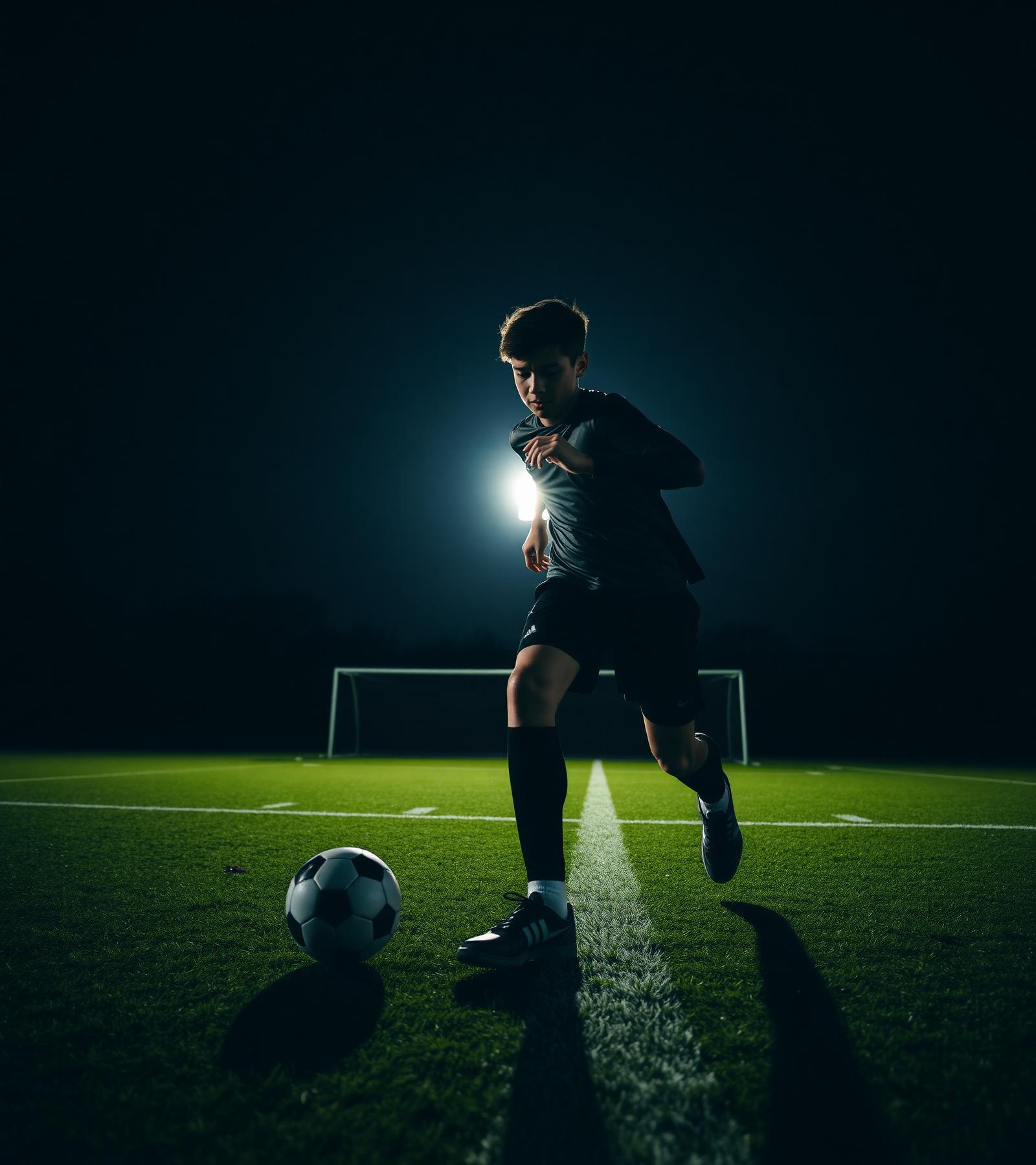 Footballer training
